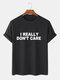 Mens Funny Slogans Short Sleeve 100% Cotton Basic T-shirts - Black
