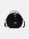 Women Alligator Round Cake Shoulder Bag Crossbody Bag Handbag - Black