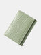محفظة نسائية قصيرة من الجلد الصناعي بنمط حجر متعددة المقصورات ثلاثية الطي قصيرة - أخضر