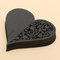 50Pcs Heart Laser Cut Pearlescent Paper Wedding Name Place Cards  Wine Glass Party Accessories - Black