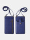 Women Alligato PU leather Clutch Bag Card Bag Phone Bag Crossbody Bag Phone Case Makeup mirror - Blue