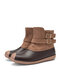 Comfy Splicing Warm Lined WaterProof Slip Resistant Women's Rain Boots - Brown
