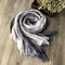 Cotton And Linen Hanging Dyeing Contrast Color Gradient Stitching Oversized Scarf Retro Literary Style Shawl Mori Female - Dark Grey