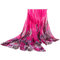 180CM Women Voile Coral Flower Printing Scarf Casual Long Size Warm Soft Shawls - Rose