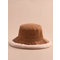 Lindo Soft Pescador Sombrero Lavabo de pana Sombrero Invierno cálido Sombreros - Camello