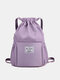Women Nylon Brief Waterproof Soft Solid Color Backpack - Purple
