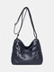 Women Vintage PU Leather Multi-Layers Crossbody Bag Shoulder Bag - Blue