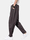 Mens Chinese Style Thick Fleece Warm Adjustable Cotton Drawstring Elastic Straight Pants - Dark Gray