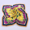 Women Pure Silk Square Scarf Print Flowers Soft Shawl Travel Silky Warm Towel - Yellow