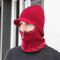 Knitted Hat Outdoor Velvet Beanie Two-piece Suit - Red
