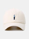 Unisex Cotton Cartoon Fashion Figure Embroidery Adjustable Trendy Breathable Sunscreen Baseball Cap - Beige
