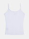 Camel Crown Solid Color Cotton Soft Tank Tops For Women - White