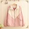 Small Fresh Art College Wind Color Loose Cardigan - Pink