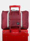 1 PC Multi-function Portable Large Travel Storage Bag Waterproof Folding Luggage Handbag Pouch - Wine Red