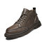 Men PU Leather Non Slip Brief Casual Ankle Boots - Brown
