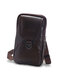 Men's Leather Mobile Phone Bag Waist Bag Wear Belt Work Site Mobile Phone Bag - Coffee