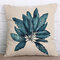 Blue Leaves Pattern Square Cotton Linen Cushion Cover Home Sofa Car Decorative Pillow Cases - #4