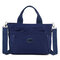 Women Nylon Waterproof Durable Handbags Large Capacity Solid Leisure Shoulder Bags - Blue