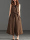 Women V-neck Belted Flare  Overalls Jumpsuits - Coffee