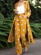 Allover Polka Dot Print Pocket Two Pieces Suit - Yellow