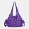 Women Multi-pocket Waterproof Woven Hardware Crossbody Bag Shoulder Bag Handbag Tote - Purple
