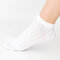 Mens Deodorant Middle Tube Sports Socks Cotton Mesh Breathable Wicking Toe Socks - White