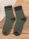 5 Pairs Men Cotton Blended Thickened Color-match Fashion Breathable Warmth Socks - Army Green