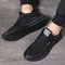 Season Sports Running Shoes Breathable Flying Woven Wild Mesh Shoes Men's Trend Casual Shoes - Black