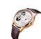 Fashion Business Men Watch Leather Band Unique Design Hollow Dial Mechanical Watch - Rose Gold