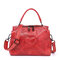 Women Genuine Leather Vintage Heart-shaped Handbag Shoulder Bag - Red