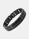 1 Pcs Fashion Casual Stainless Steel Magnet Men's Bracelet Detachable Double Row Magnetic Therapy Bracelet - Black