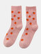 5 Pairs Women Artificial Mink Cartoon Fruit Pattern Plus Velvet Thickened Warmth Socks - Pink 1