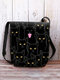 Women Black Cats Pattern Prints Crossbody Bag Shoulder Bag - Black