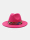 JASSY Men's Felt Fashion Outdoor Casual Sunshade Flat Brim Hat Fedora Hat Bucket Hat - #10