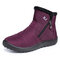 LOSTISY Waterproof Warm Lining Winter Snow Ankle Casual Women Boots - Red 1