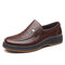 Men Classic Soft Non Slip Business Casual Leather Shoes - Brown