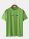 Mens Avocado Printed Cotton O-Neck Casual Short Sleeve T-shirts - Green
