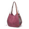 Bohemia Large Capacity Canvas Floral Handbag Shoulder Bag For Women - Red
