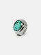 10 Colors Stainless Steel Alloy Vintage Colorful Gems Decor Openable Flipable Mini Couple Quartz Ring Watch - Light Blue