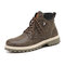 Men Work Style Wearable Warm Comfy Round Toe Outdoor Ankle Boots - Green