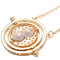 Gold Rotating Hourglass Time Turner Charm Necklaces for Women - Gray