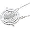 Gold Rotating Hourglass Time Turner Charm Necklaces for Women - Silver