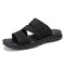 Men Open Toe House Slippers Outdoor Beach Shoes - Black