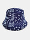 Unisex Cotton Double-sided Wearable Overlay Paisley Pattern Print Vintage Breathable Bucket Hat - Navy