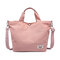 Women Canvas Tote Bag Solid Handbag Large Capacity Leisure Crossbody Bag - Pink