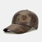 Mercedes Logo Layer Leather Hat Single Layer Leather Baseball Hat - Brown