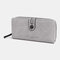 Women Casual Solid Long Wallet Card Holder - Grey