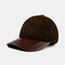 Men And Women Single Skin Thin Sheepskin Baseball Cap Leather Hat Tide - Sheepskin plus velvet brown