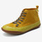 Women Suede Slip Resistant High Top Splicing Casual Boots - Yellow