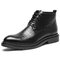 Men Retro Color Slip Resistant Side Zipper Casual Leather Boots - Black